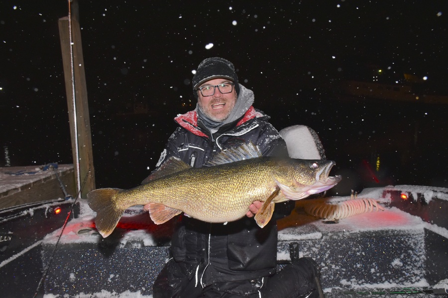 walleye caught at night